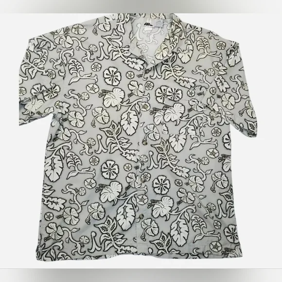 Vintage Button Down Shirt Mens Large White Hawaiian No Fear Made In USA Rare - Picture 5 of 7